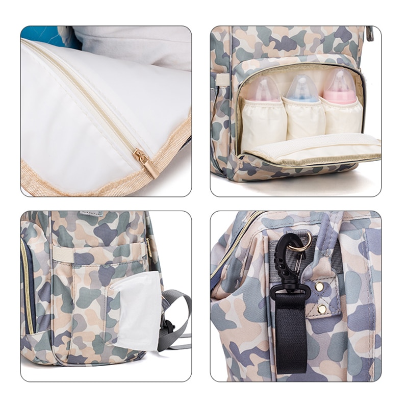 Camouflage Sacchetto Del Pannolino Del Bambino Mummia Maternità Sacchetto per il Bambino Pannolino Borse di Grande Capacità Degli Uomini Stampati Sacchetti di Cura Del Bambino di Cura