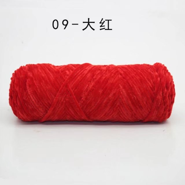 Chenille Gold Velvet Yarn Soft Silky Yarn Knitting Craft Yarn warm& comfortable Use for Knitting Scarf Hat & blanket: 09