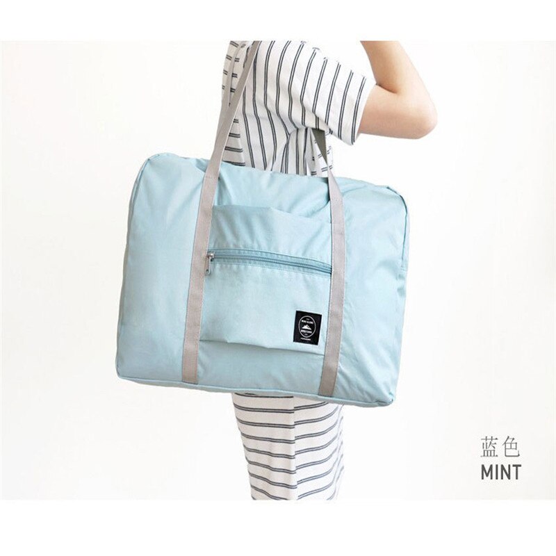 Waterdichte Grote Capaciteit Plunjezak Effen Kleur Opvouwbare Reistassen Unisex Kleding Organisatoren Tas Verhogen Trolley Tassen: sky blue