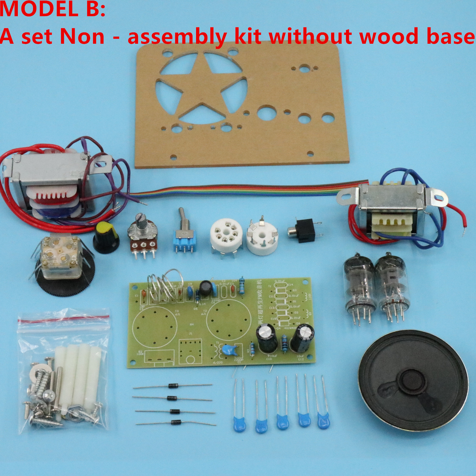 110V 220VElectronic Vacuum Tube Super Regenerative FM Tube Radio Receiver Kits 6J1+6J1DIY Entry-level preferred product