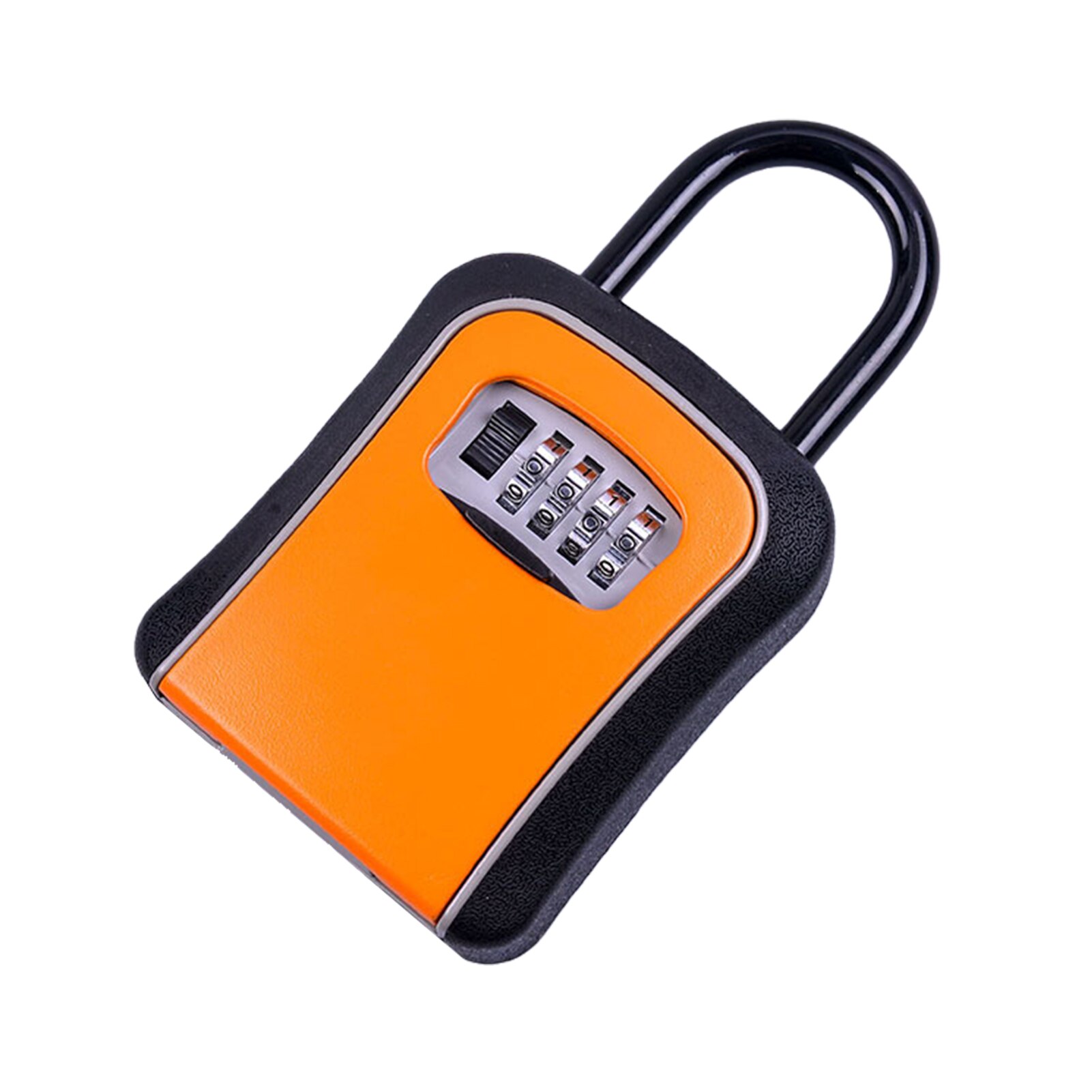 Key Lock Box with Dust Cover Aluminum Alloy 4-Digit Padlock Case Lockbox Key Safe Box Storage for House Key ID Card U Disk