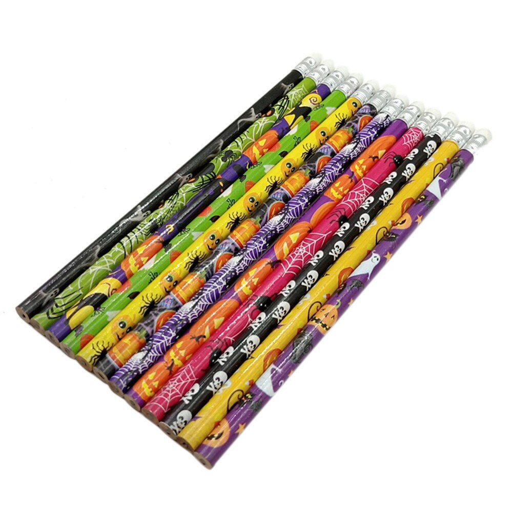 Crayons en bois thème Halloween, crayons en Graphite HB pour l'école et le bureau, papeterie mignonne