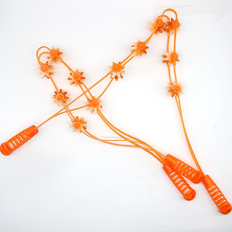 1pcs 95cm Plastic Massager Two-color Pull Back Roller Massage Rope Manual Massage Apparatus Promote Blood Circulat