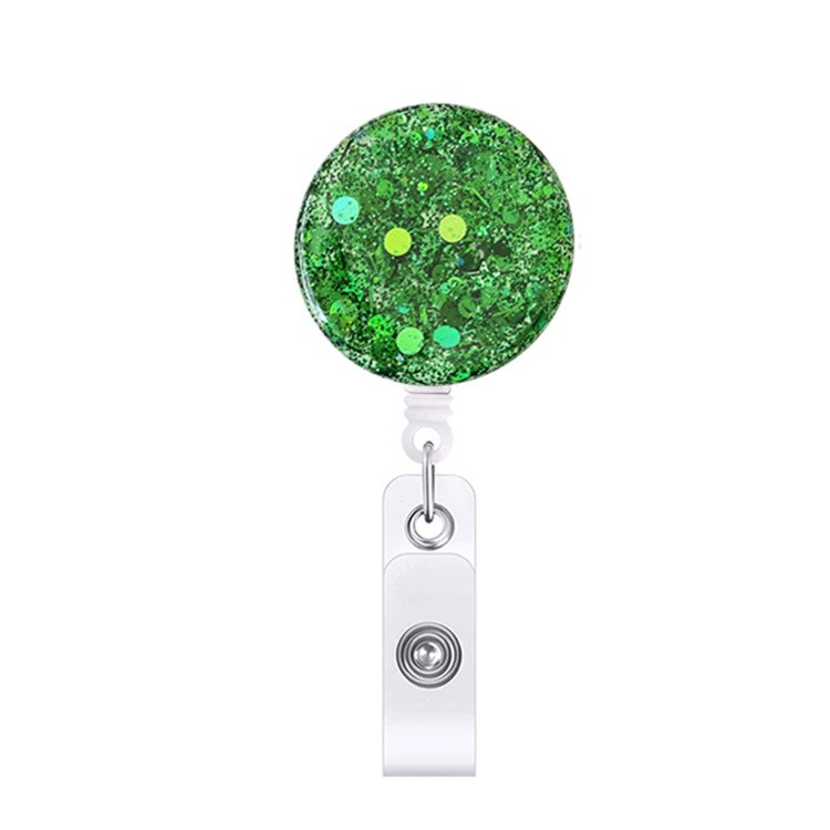 1 Piece Retractable Glitter Nurse Reel Badge Holder Clip Student ID Card Holder Keychain Lanyard: 7