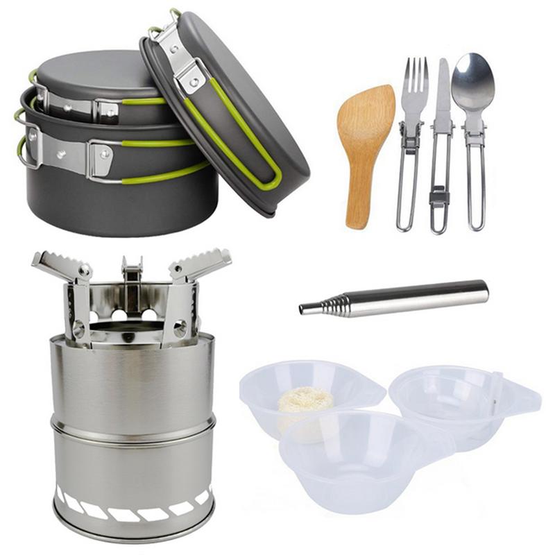 1 ensemble Portable Camping Pot ustensiles de cuisine ustensiles de cuisine durables Camping ustensiles de cuisine hôtel maison