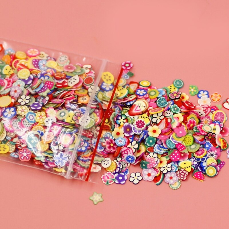 1000 Teile/paket Ton Harz Füllungen Handwerk Obst Blatt Blumen Muster Bunte Mixed Füllstoff für DIY Epoxy Harz Schmuck Nail art dezember