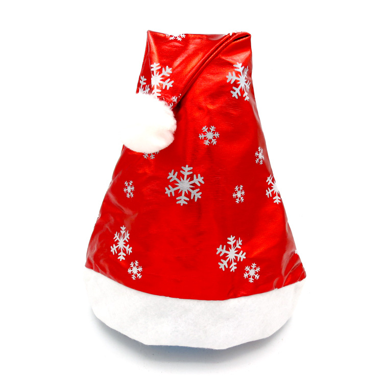 Gorros navideños de Santa Claus, gorros rojos dorados y azules brillantes para adultos y niños, decoración navideña, de Año , suministros para en casa: Red with Snow