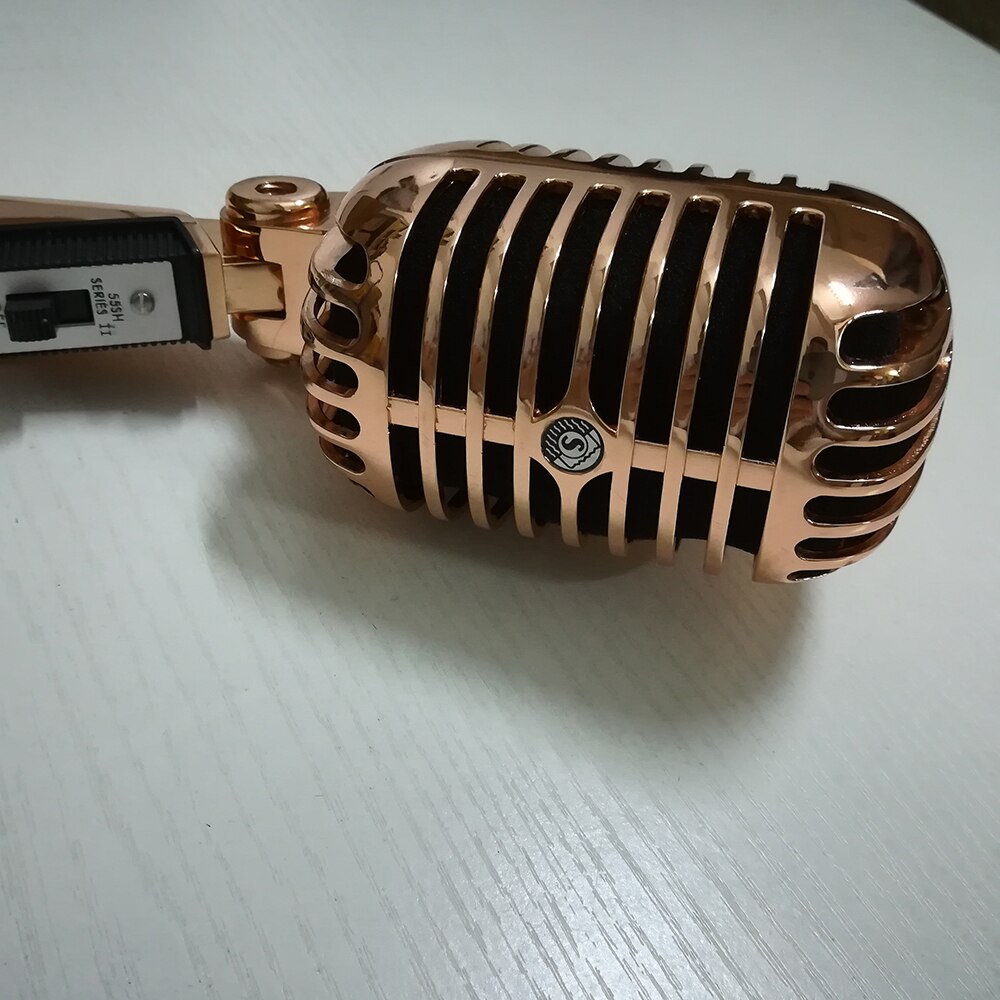 Microphone Vintage en métal, couleur or Rose, 55 sh, pour Studio Audio, enregistrement et chant