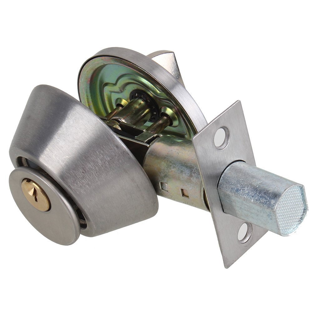 Silver Home Door Gate Single Cylinder Deadbolt Chrome Metal Dead Bolt Door Lock