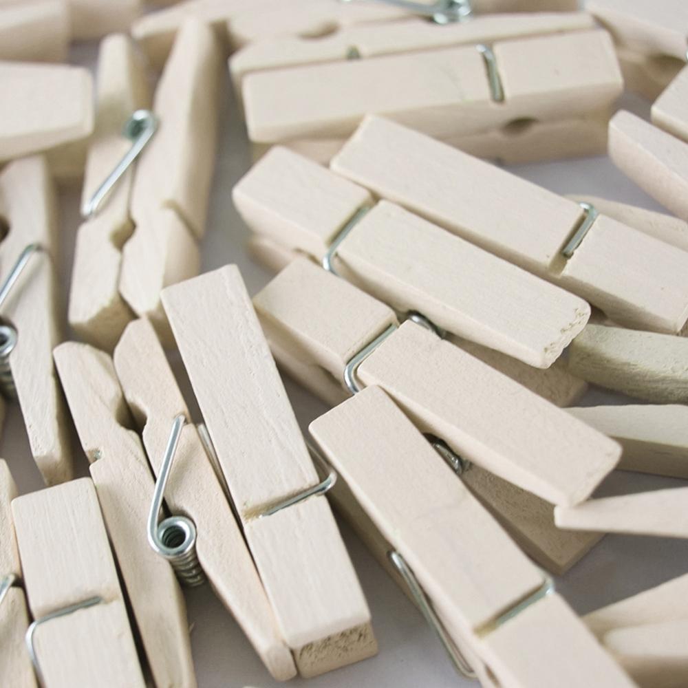 10pc mini 3cm*0.4cm knijpers, natuurlijke houten kledingknijper, fotopapierknijper, wasknijper, knutselklemmen, papieren fotohangklemmen: Wit