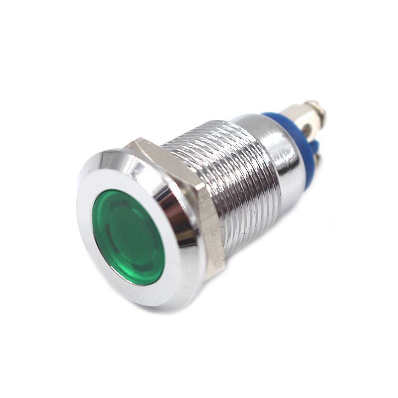 1PC LED Metal Indicator Light 12mm Waterproof Signal Lamp Warning Lights 6V 12V 24V Volts Red Yellow For Dashboard Boat Light