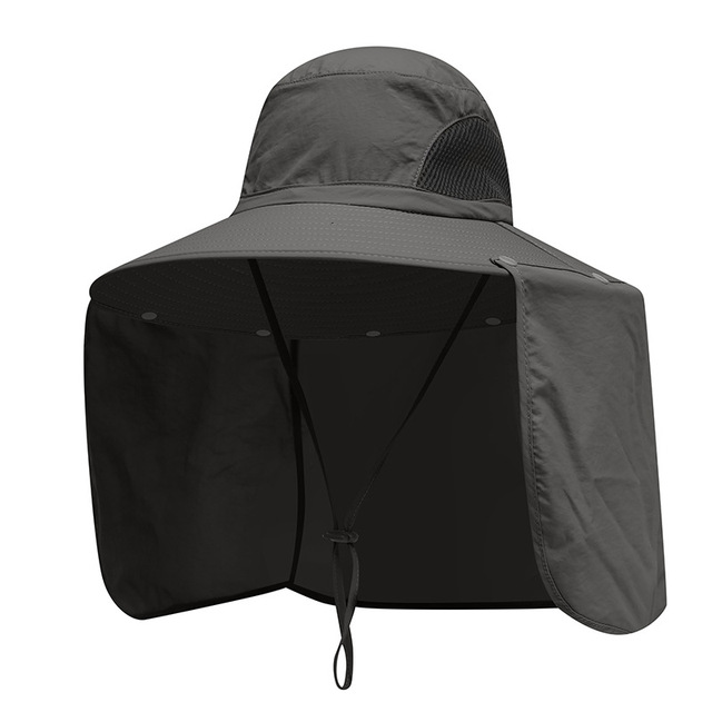Schnell trocknender Fischerhut für Herren, UV-Nackenschutz, Sonnenschutz, draussen, atmungsaktives Gittergewebe, Wandern, Angelkappen, Sommer: Weiß