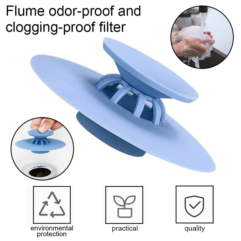 Filtre anti-blocage pour attrape-cheveux et eau, en silicone, pour cuisine, salle de bain, siphon de sol