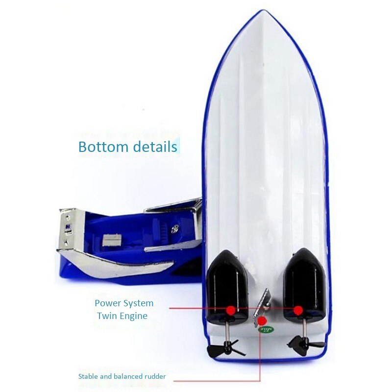Hoge Snelheid ​​Speedboot Waterdichte Afstandsbediening Aan boord Afstandsbediening Boot Model Speelgoed Elektrisch Schip Model Jacht BLLRC L100 Blauw