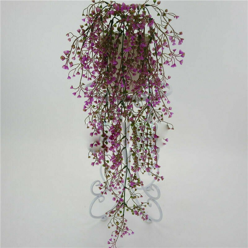 1 pc plast kunstige blomster cellling væg hængende blomst vin bryllup haven kunstig græsplæne dekoration: D