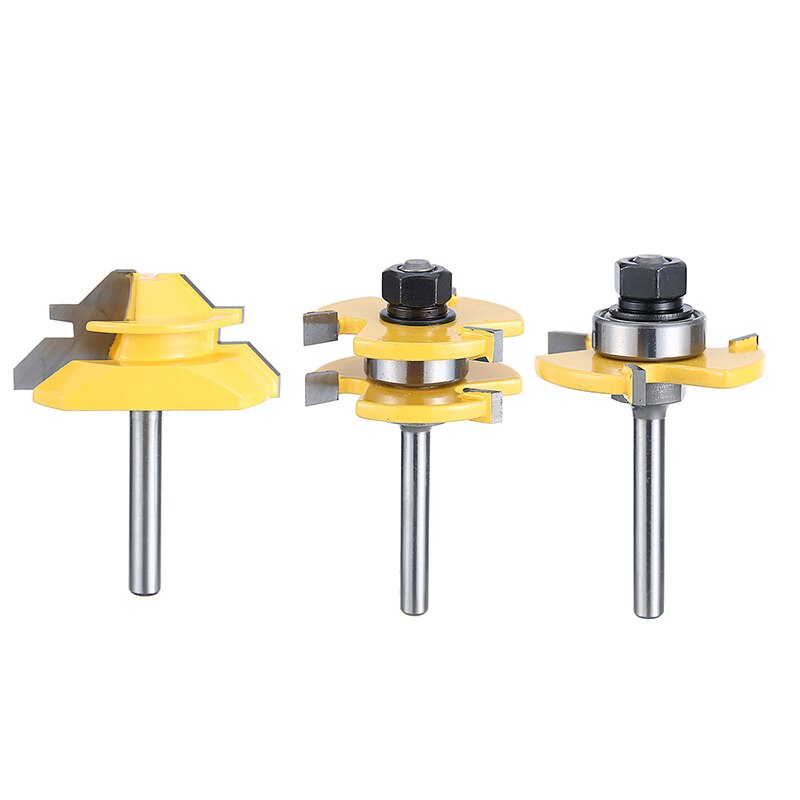 3pcs Router Bits 1/4'' Shank Router Bits Cabinet Door Milling Cutter Woodworking Tools Kits