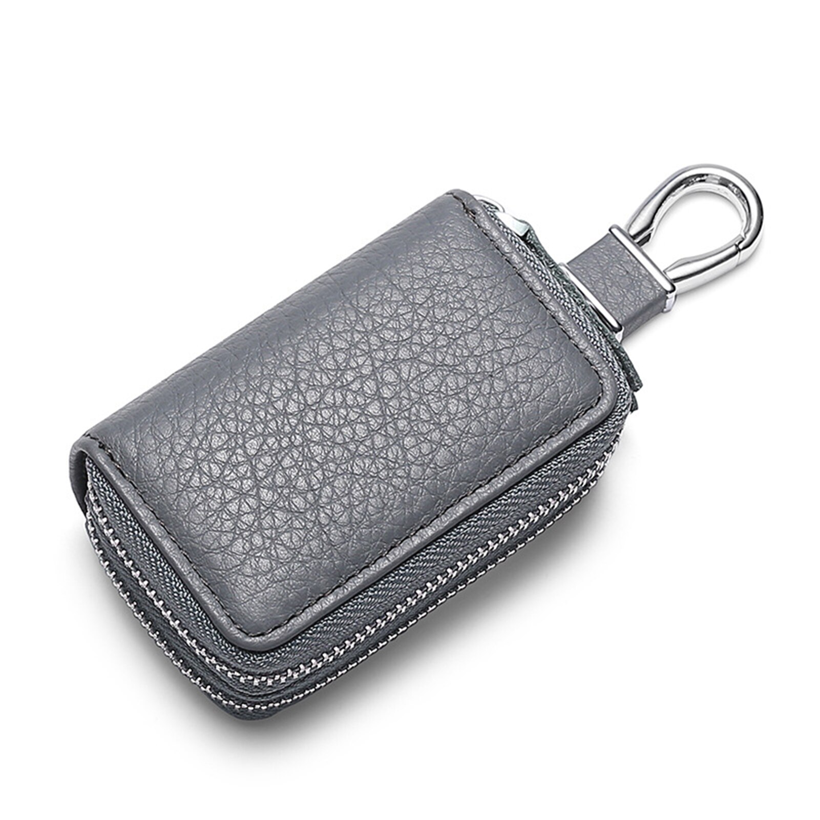 Capa de couro para chave de carro, bolsa portátil leve com dupla camada para chave inteligente de carro sci88: Gray