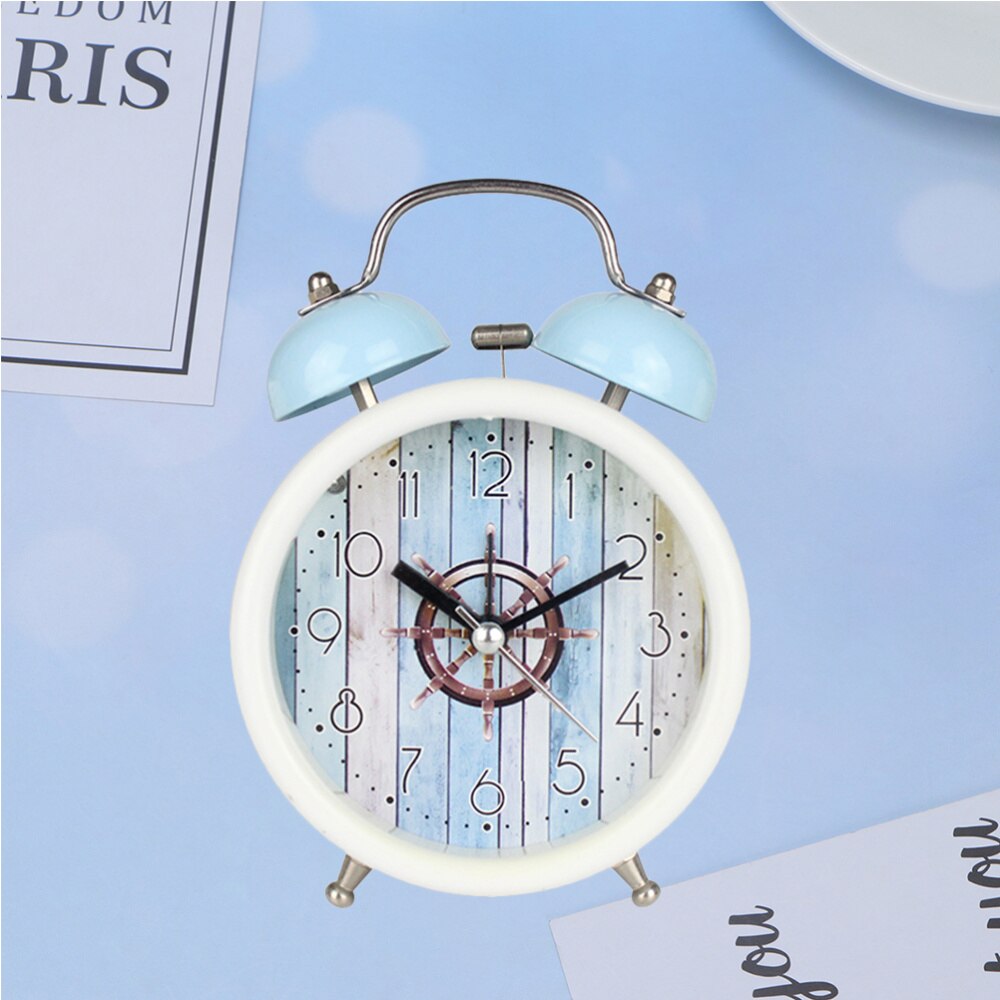 1PC Fresh Alarm Clock Simple Bedroom Desk Clock Metal Chimed Clock Household Alarm Clock Modern Ringing Alarm