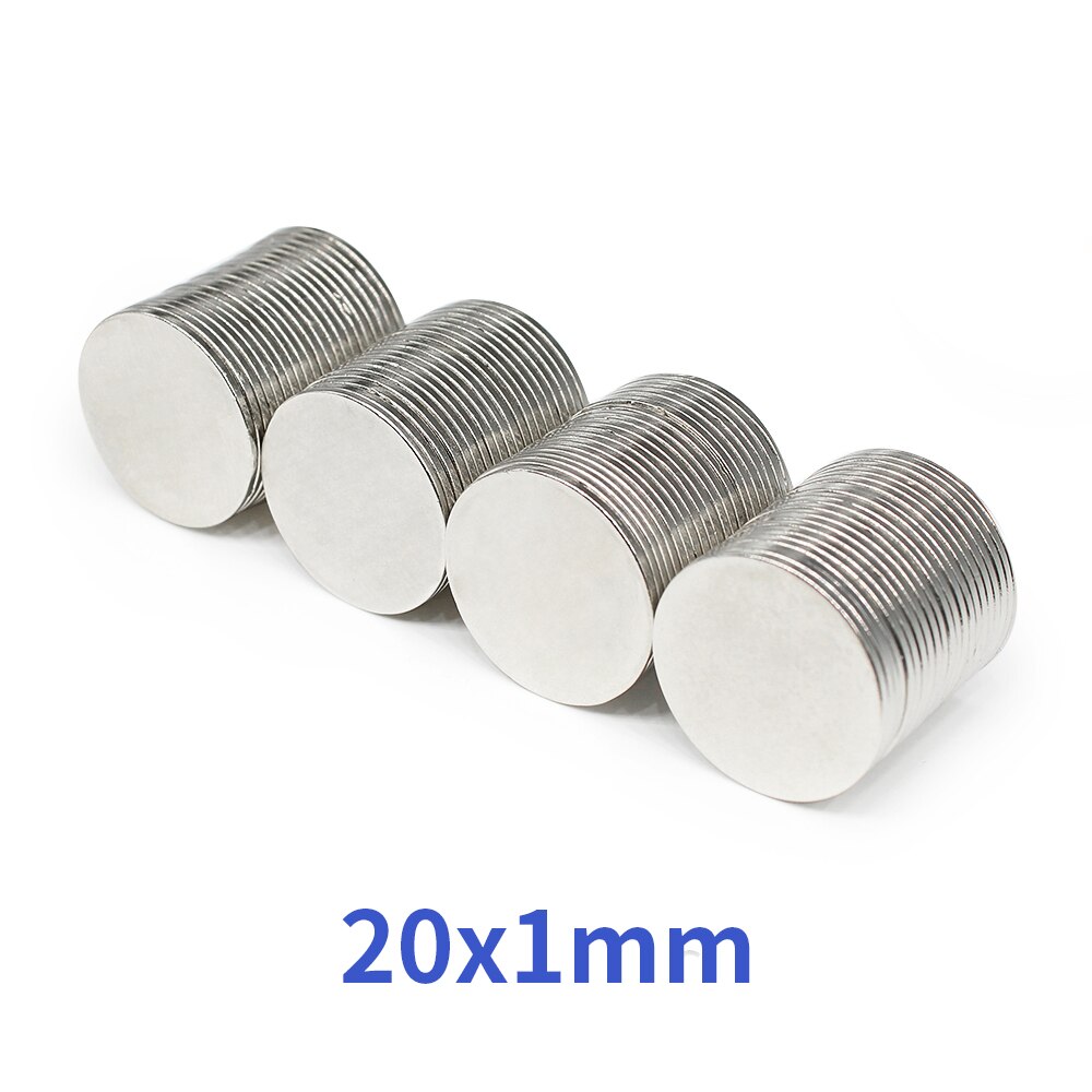 5/10/20/50/100/200 stk 20 x 1 mm stærke kraftige magneter 20 x 1mm runde søgemagnet 20mm x 1mm permanent neodym magnetskive 20*1