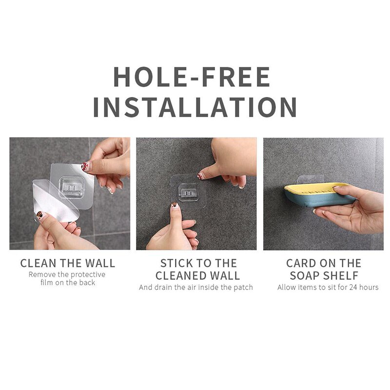 Double Layer Soap Rack No Drilling Wall Mounted Soap Drain Holder Soap Dish Soap Self Adhesive Bathroom Accessories