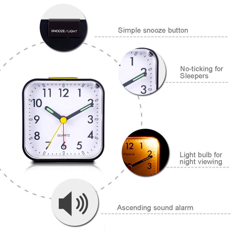 Silent Alarm Clock Electronic Digital LED Night Luminous Children's Alarm Clock With Sound Snooze Function Table Desktop Beside