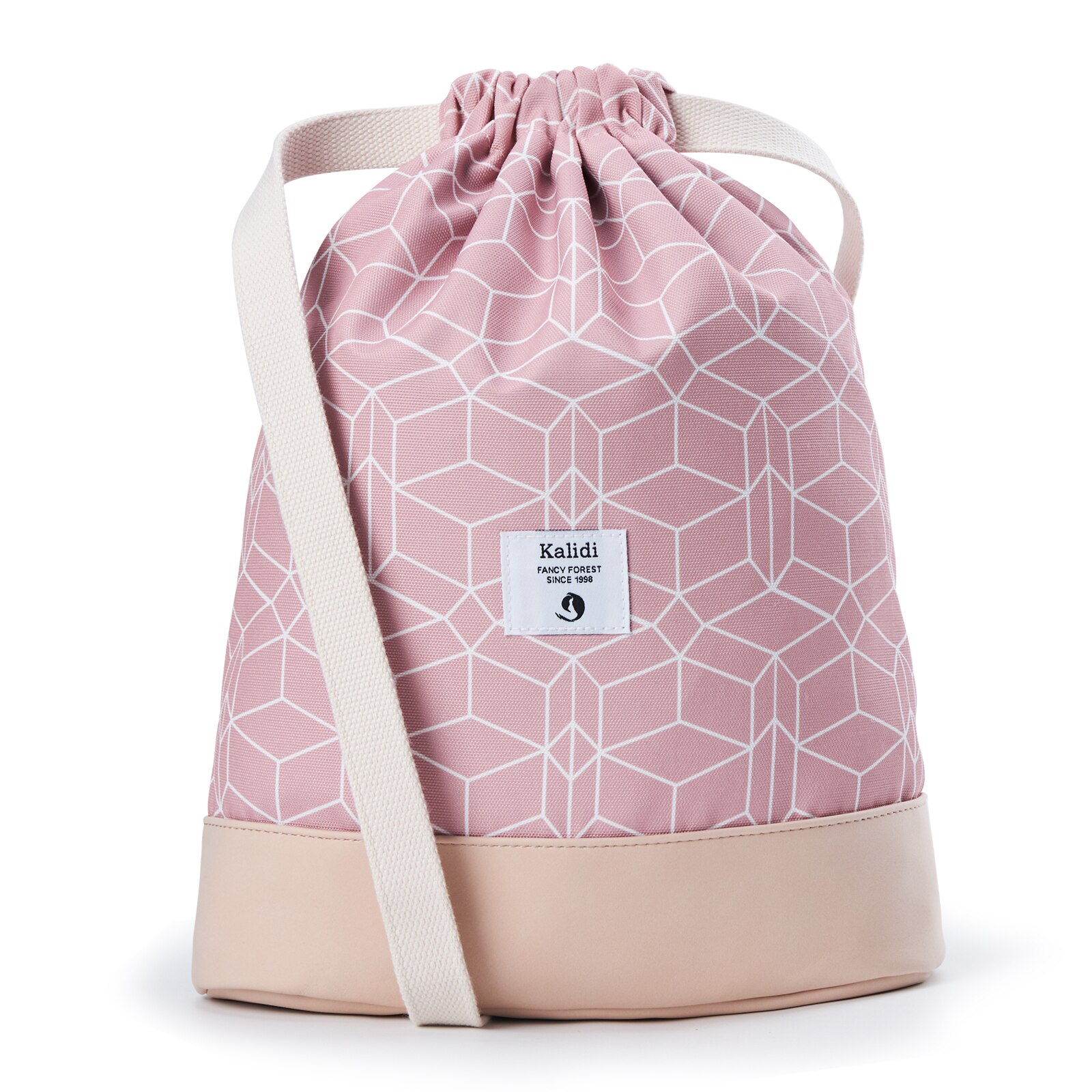 KALIDI Bag Backpack Drawstring Daypack Gymsack Gym Bag Sports Bag for Women &amp; Men with Inner Pocket 11 Liters Travel and City: Pink hexagon