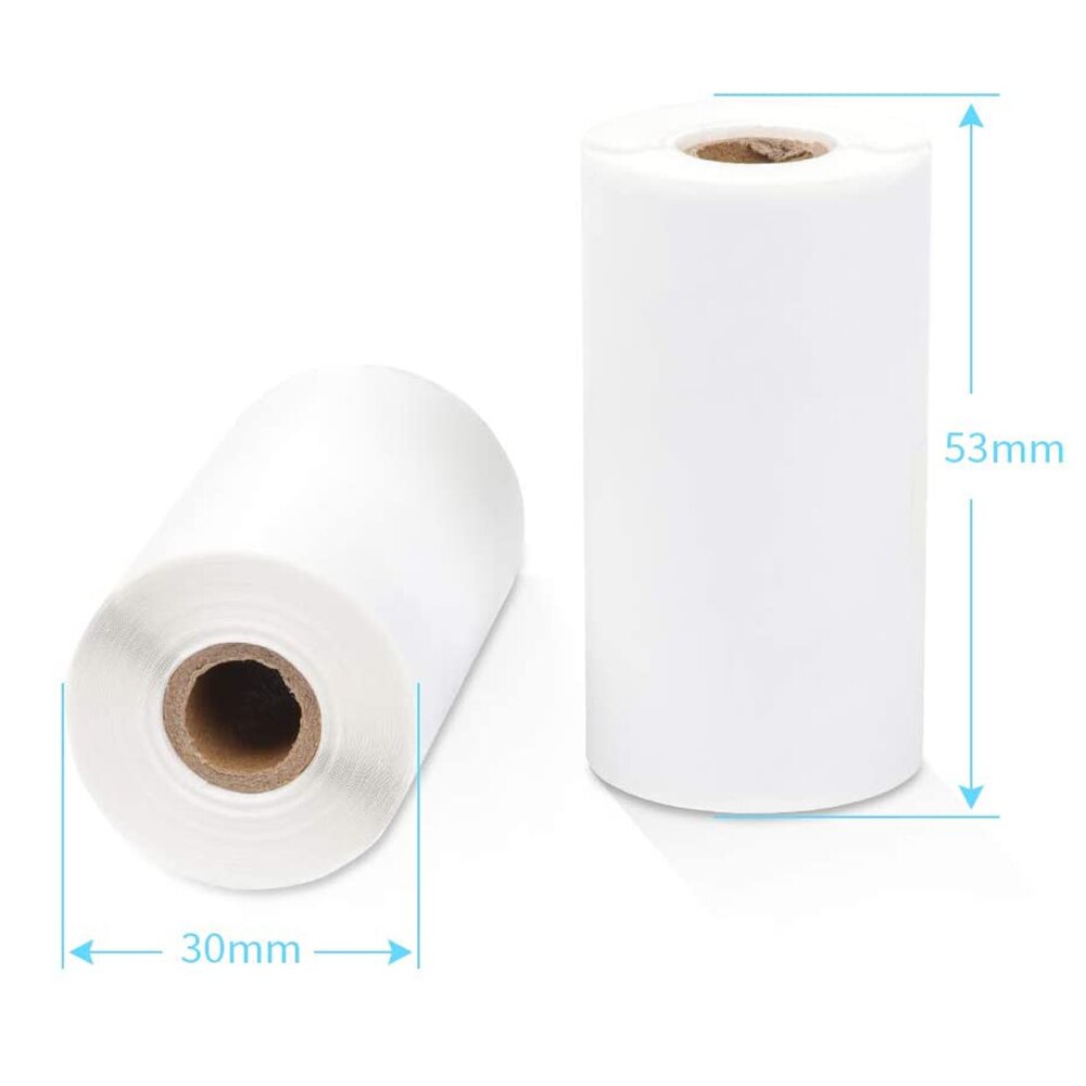 6 Rolls Phomemo White Self-Adhesive Thermal Paper for Phomemo M02/M02S/M02Pro Sticker Machine Printable Paper Roll