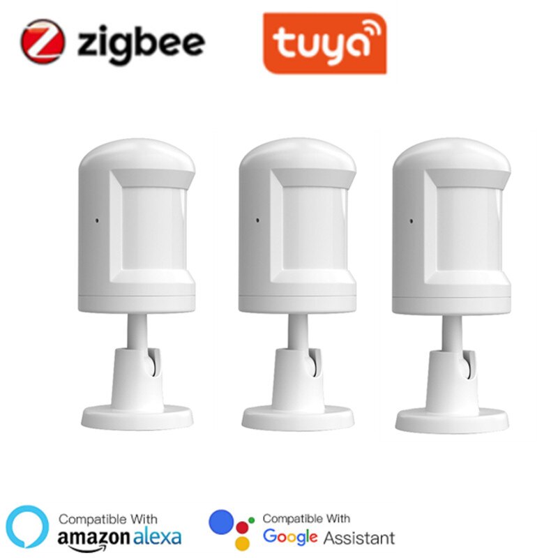 Tuya ZigBee Smart Human Body Sensor Motion Sensor Home Alarm System PIR Detector Mini Wireless Motion Detector With Foot Stand: 3pcs