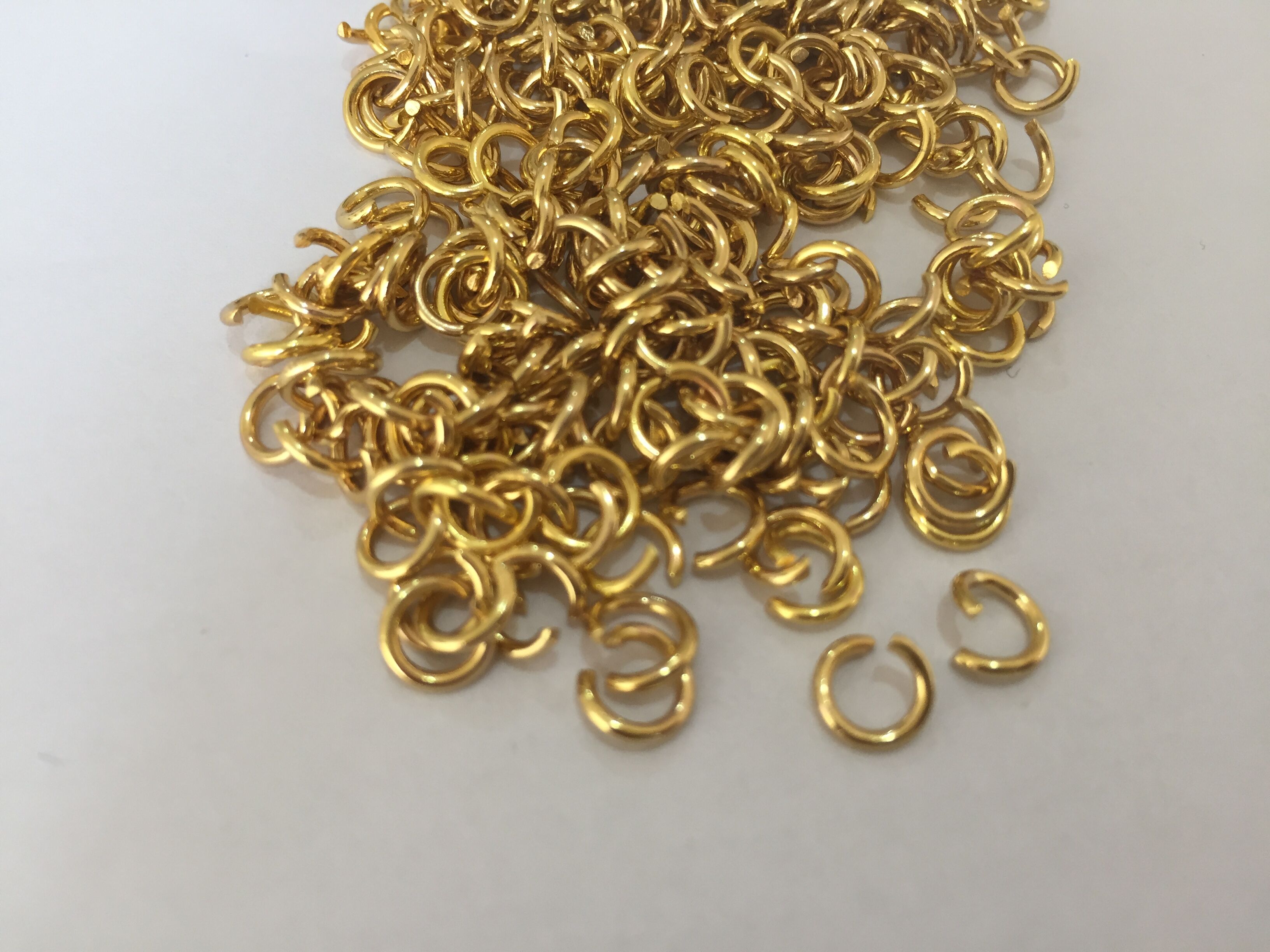 Mylongingcharm 50 stuks/partij springringen sieraden handgemaakt deel goud en roestvrij staal kleur 1 x 6mm