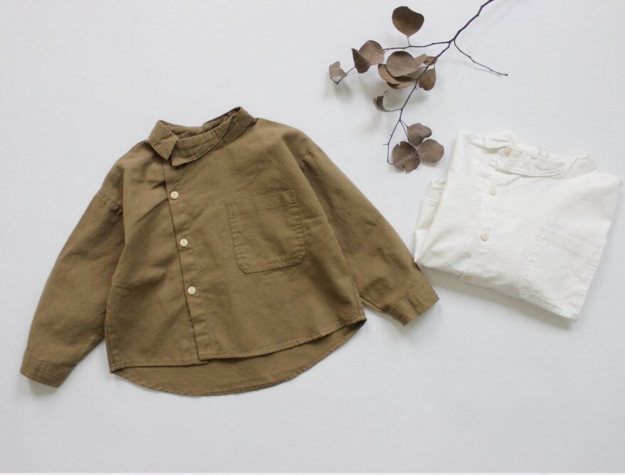 Lente Peuter Meisjes Jongens Blouse Caual Linnen Clothings Baby Boy Shirt