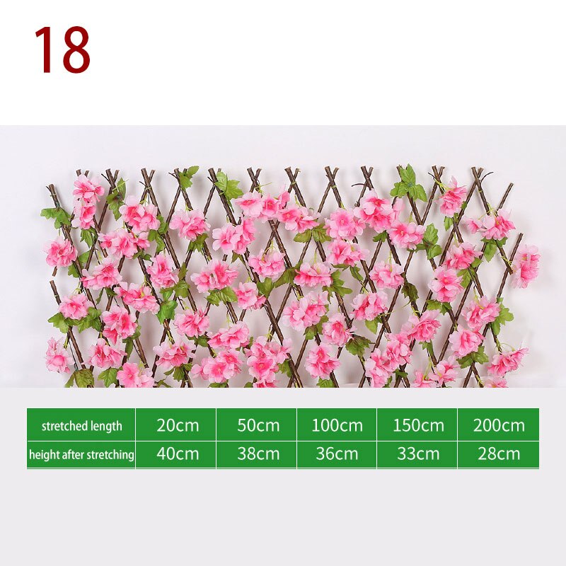 Clôture rétractable artificielle pour plantes de jardin, Simulation de fleurs, feuilles, décoration de jardin, écran de protection en treillis: 18
