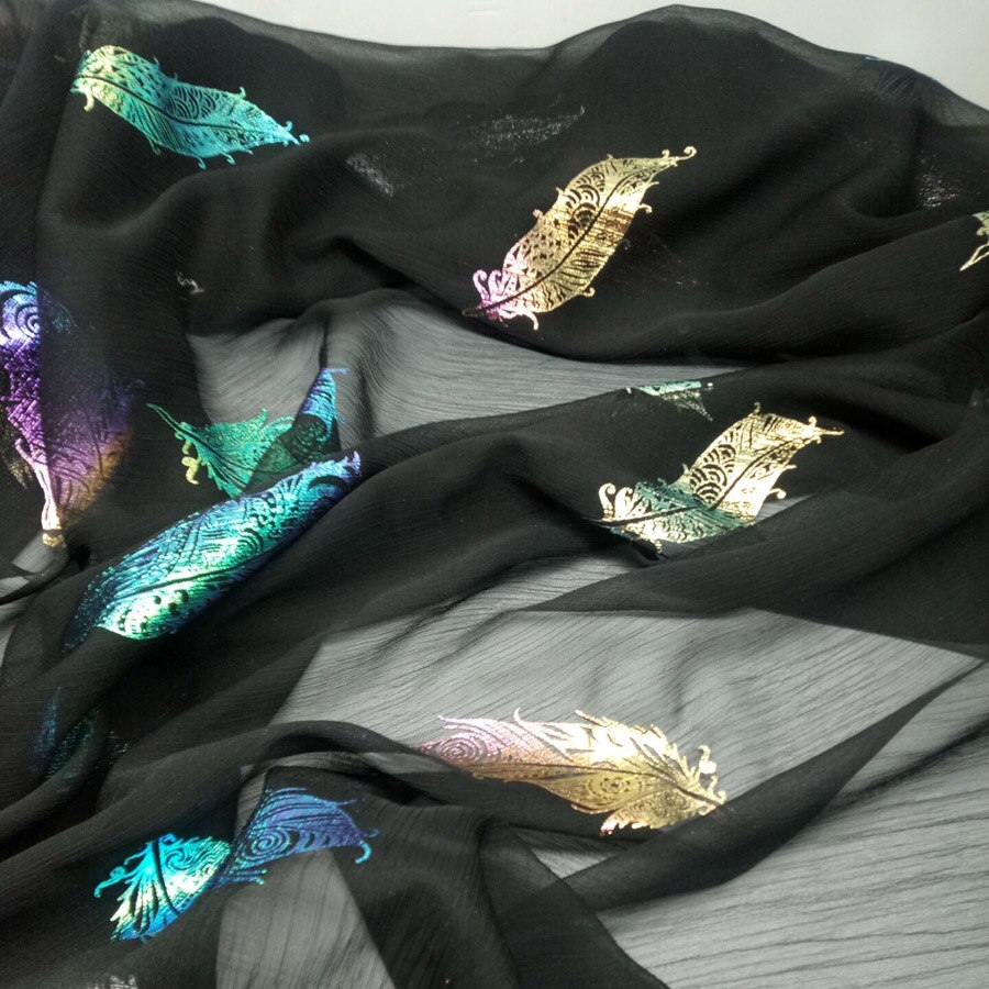 Dancing Dress Cosplay Chiffon Fabric Crepe Thin Magic Feather Fabric Cosplay Sewing Bronzing Wedding Costume DIY