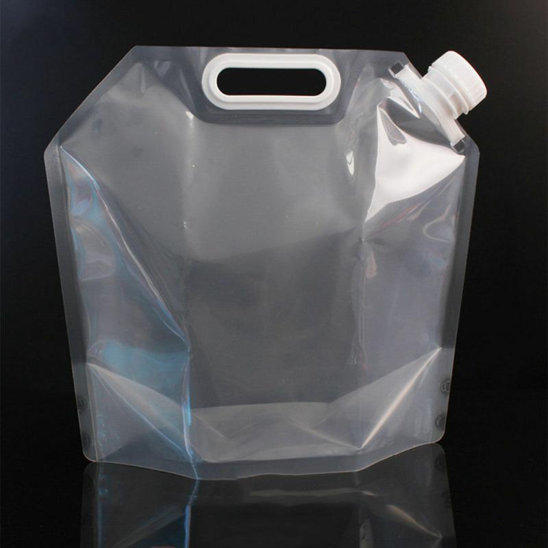 Bolsas de almacenamiento de agua potable de 5L para acampar, senderismo, Picnic, bolsa de agua plegable, bote de PE, sello de seguridad insípido, almacenamiento de supervivencia