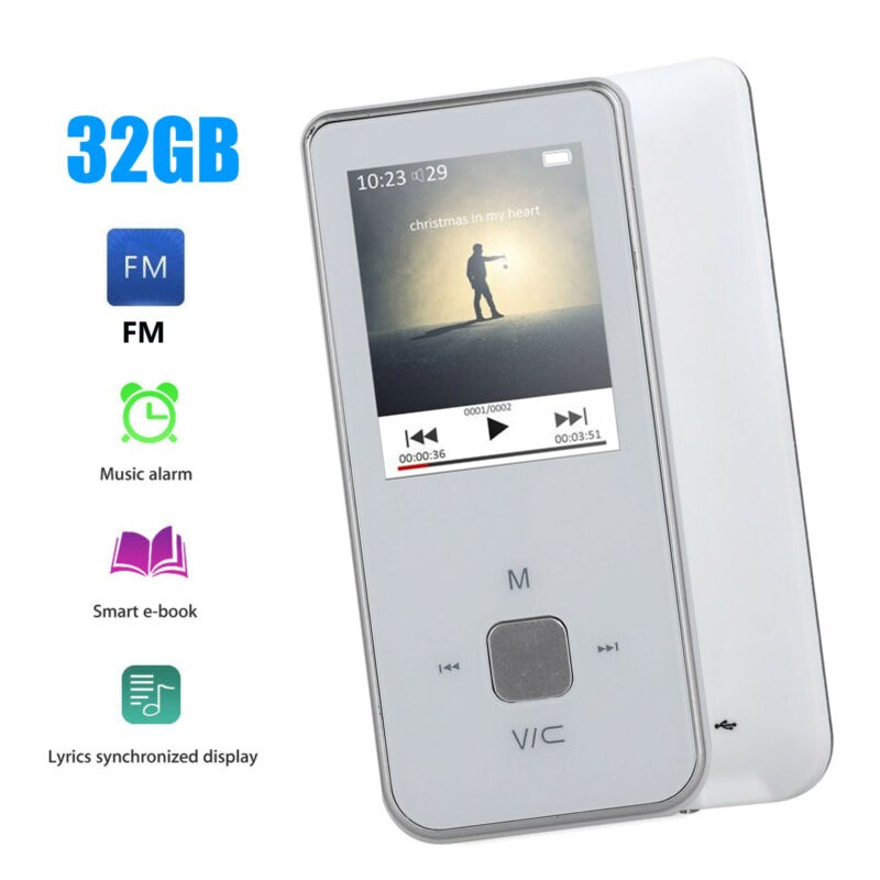 Voor IPod Stijl Draagbare 1.8 "LCD MP3 MP4 Music Video Media Player FM Radio Draagbare Kleurrijke MP3 MP4 speler Music Video: White