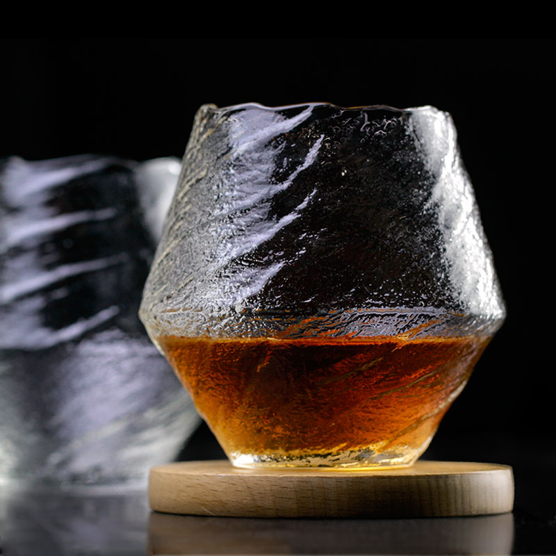 Edo japansk konst whiskyglas kopp frost glasögon glas te koppar blyfria whiskyglas med trälåda