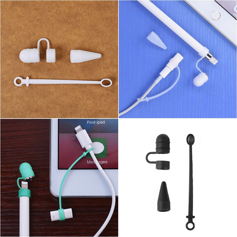 3 In 1 Silicone Replacement Tip Case Nib Protective Cover Skin For Apple Pencil 1st 2nd Touchscreen Stylus Pen Case