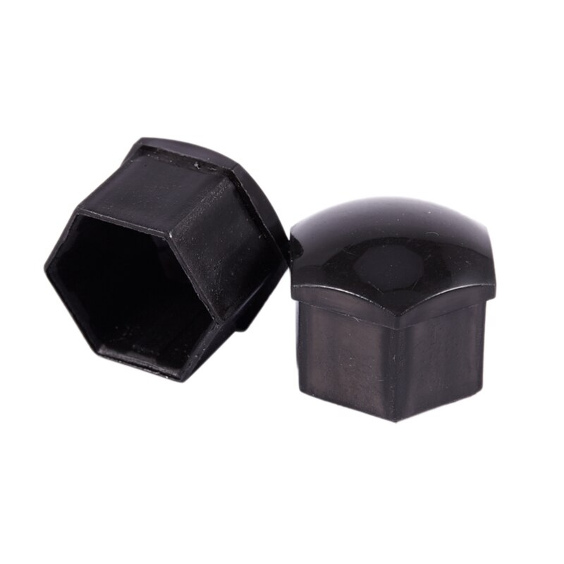 20 stuks 17mm auto plastic doppen bouten afdekkingen moeren lichtmetalen velgen voor skoda, mercedes, bmw kleur: zwart