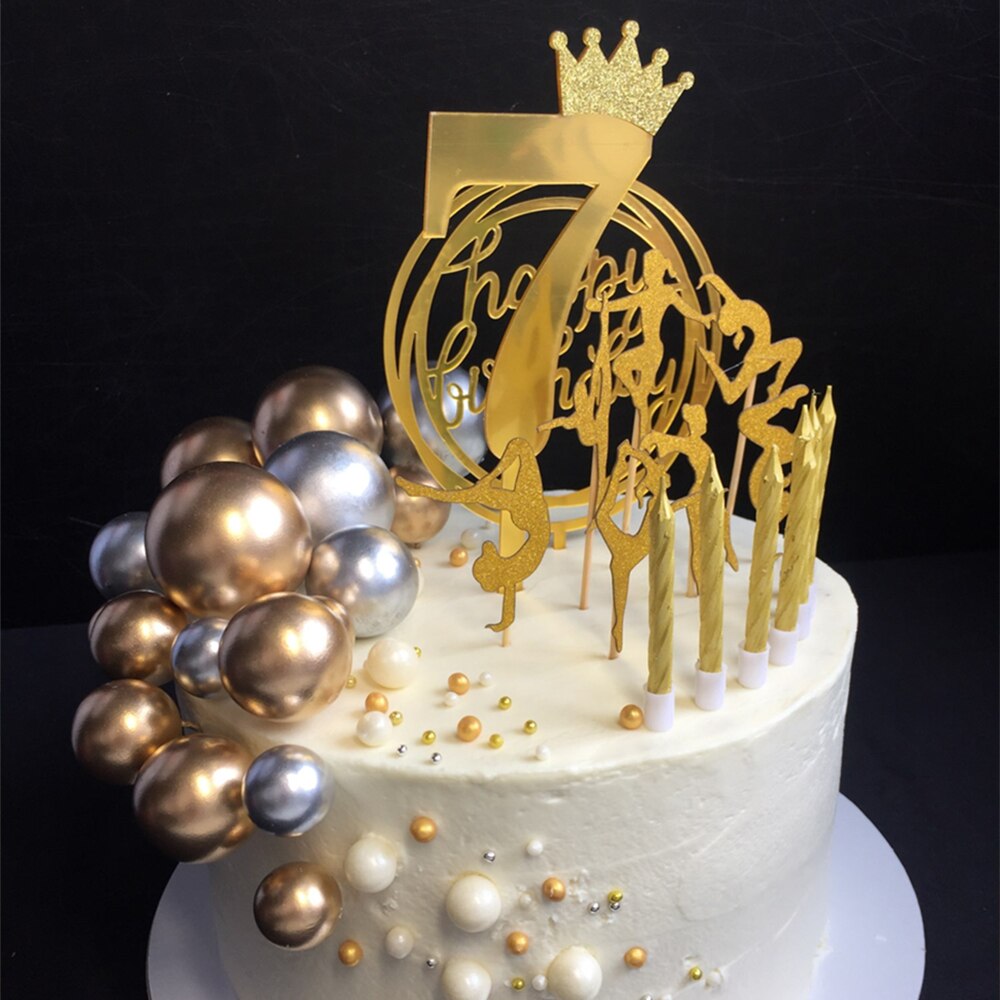 Bolas doradas para decoración de pastel, piezas decorativas esféricas para tartas de cumpleaños, fiestas de bebé, navidades y magdalenas, suministros para repostería en casa, 20 unidades
