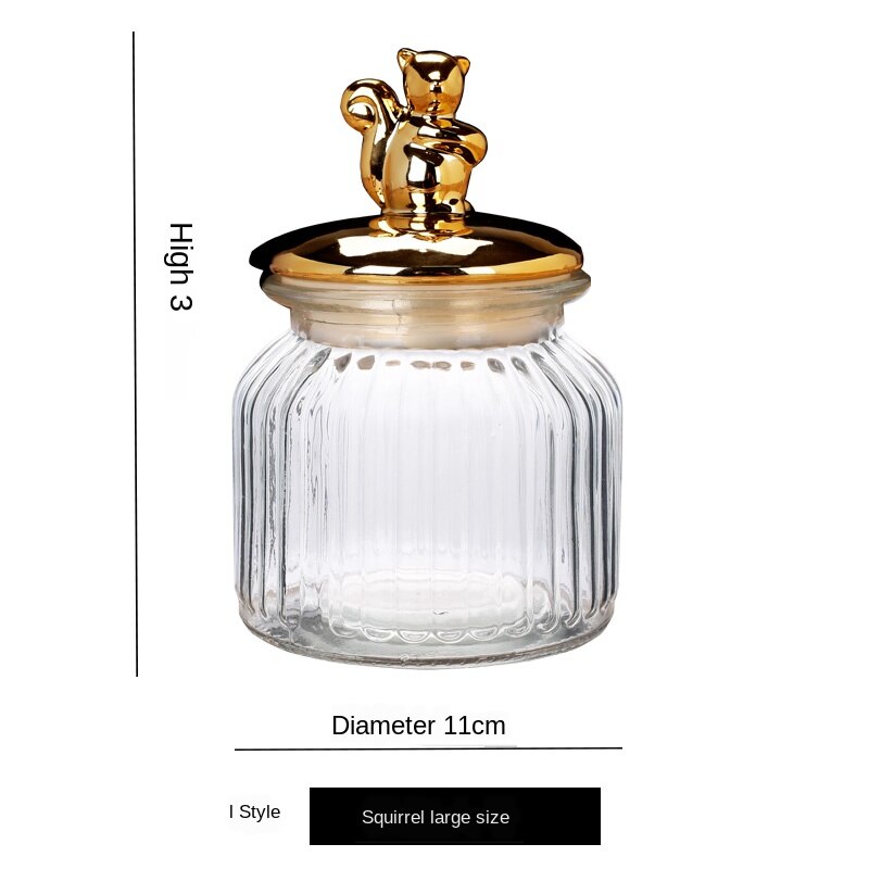 Réservoir de stockage scellé plaqué or de style européen, pot de lait en poudre pour bébé, matériau en verre, caddie à thé, café, boîte de rangement, ZL866: Colour 9