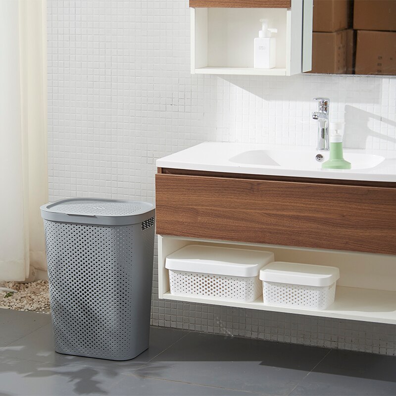 Extra large clothes storage basket bedroom household simple plastic storage box bathroom laundry storage shelf Basket