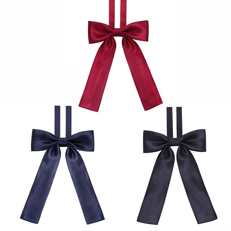 Ties Women Solid Striped Print Silky Womens Bows Tie All-match School Students Leisure Japanese Style Trendy Simple College Chic