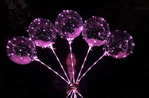 10 pakker førte boboballoner glød i de mørke gennemsigtige bobleballoner jul fødselsdagsfest, der lukker lysende dekoration