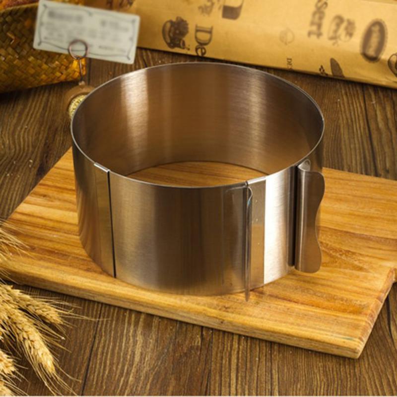 Cake Tools Stainless Steel Round Adjustable Extensible Ring Mousse Cake Cutter Household Cake Mold Kitchen Aid Baking Tool