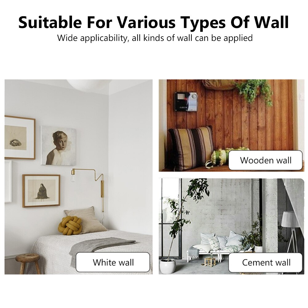 100pcs White Plastic Invisible Wall Mount Picture Photo Clock Frame Hook Hanger Seamless Needle Nail Home Decor