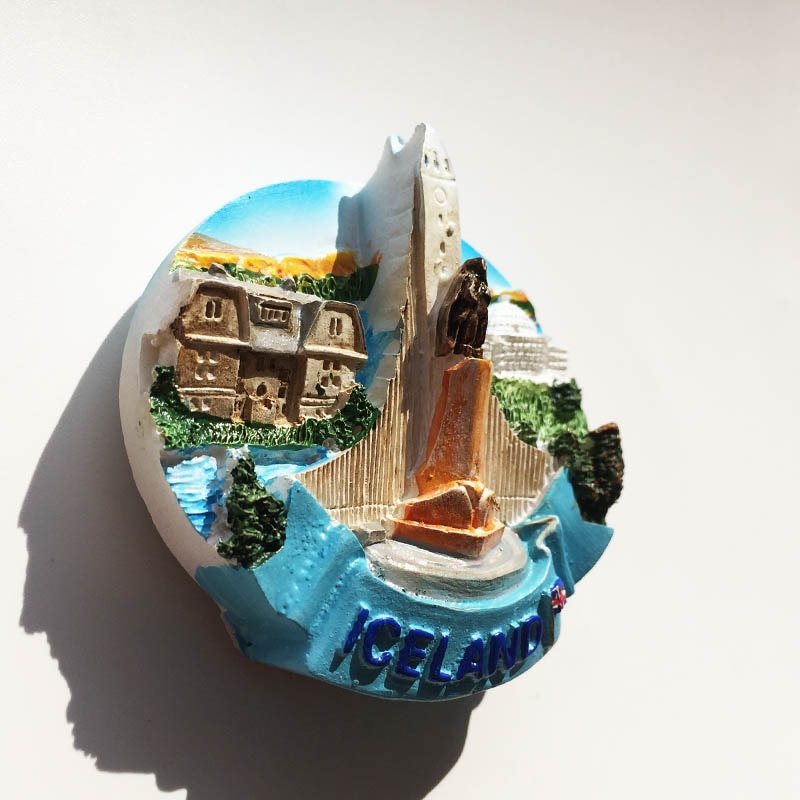Handmade Painted Iceland 3D Fridge Magnets Tourism Souvenirs Refrigerator Magnetic Stickers