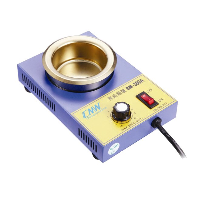 CM manual round soldering pot Lead free small molten solder furnace tin melting pot digital display 220V 110V 200-480C: 110V / CM380A