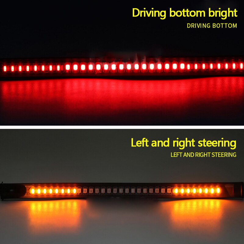 Buigbare Led Strip Achterlicht Turn Signal Brake Indicator Voor Harley Motorfiets 48-Led Strip Achterlicht Richtingaanwijzer