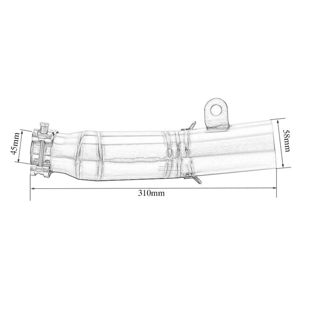 Tube collecteur central d'échappement, en acier inoxydable, 60mm, pour moto Yamaha R6 (2006 – )