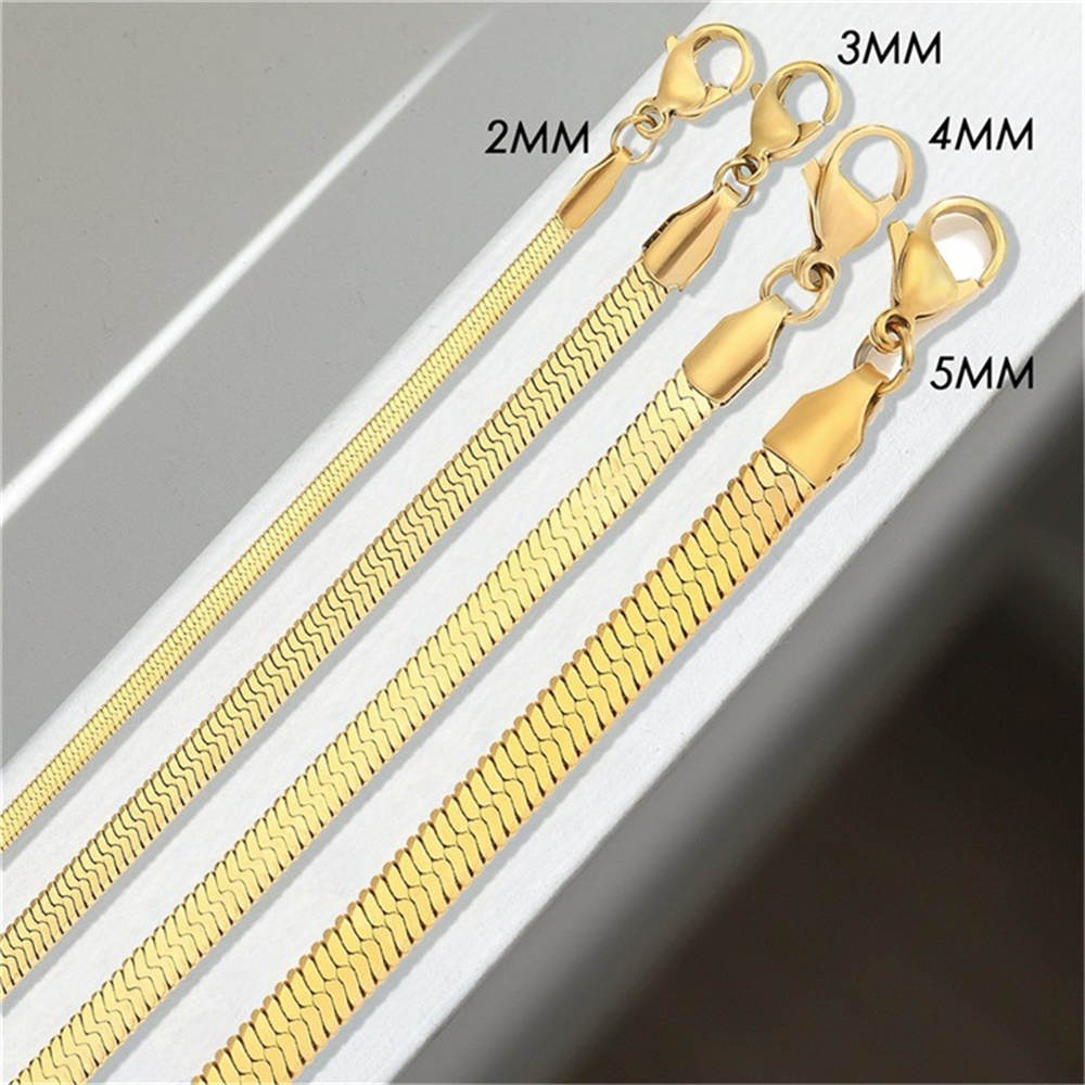 LIKGREAT Mode Roestvrij Staal Slang Ketting Armband voor Vrouwen 2-5mm Breedte Waterdichte Filmy Goud Kleur Verjaardag Sieraden