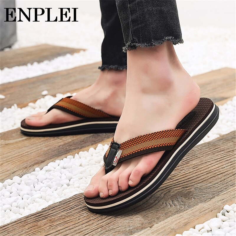 Enplei sandalias Hombre verano Casual Chanclas de playa ligero cómodo hombres Zapatillas de casa clásicas tamaño 39-44